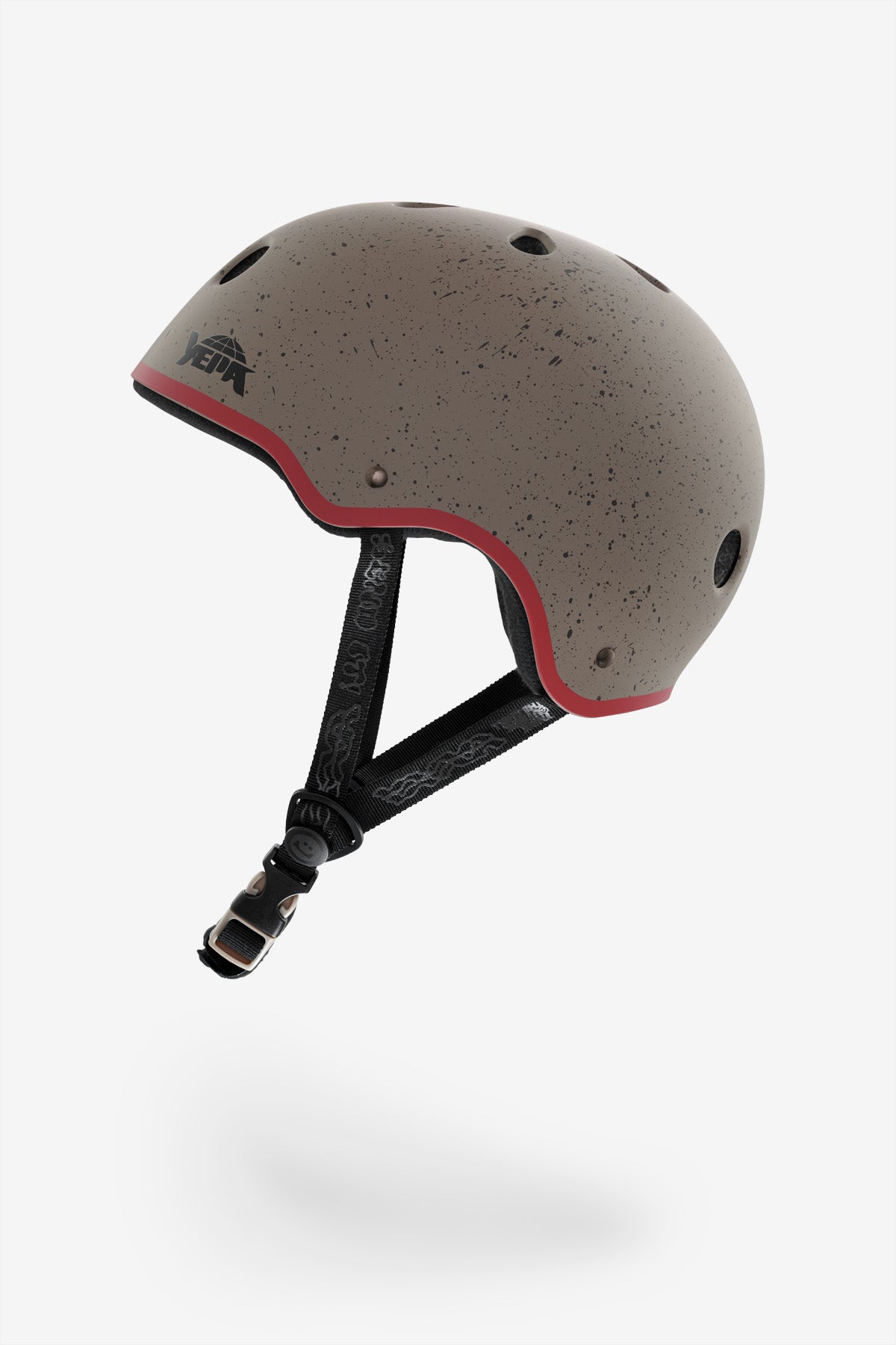 Profile view of the YEPA T-Shell Plus Helmet Stone/Speckled.