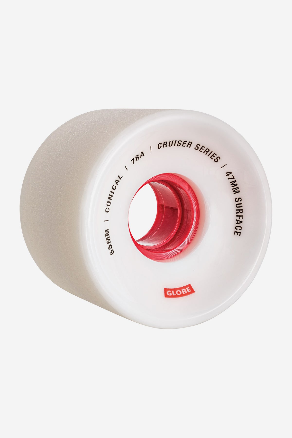 detail of Conical Cruiser Wheel 65mm - white/red