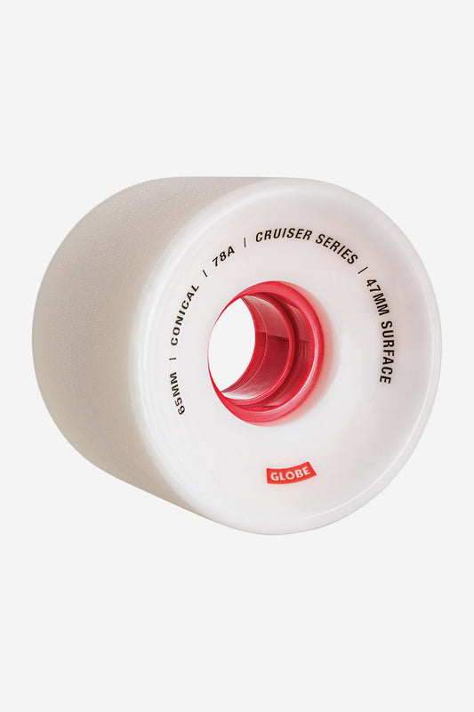 detail of Conical Cruiser Wheel 65mm - white/red