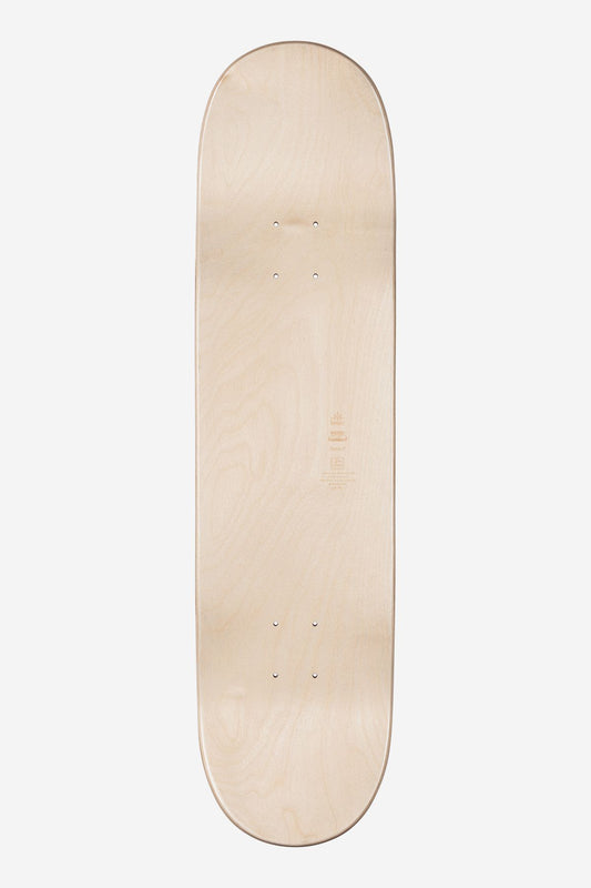 The Goodstock Deck 8.0" - Off White is shown from above with visible wood grain against a white background. The skateboard deck is plain and unfinished, with no grip tape, trucks, or wheels attached.